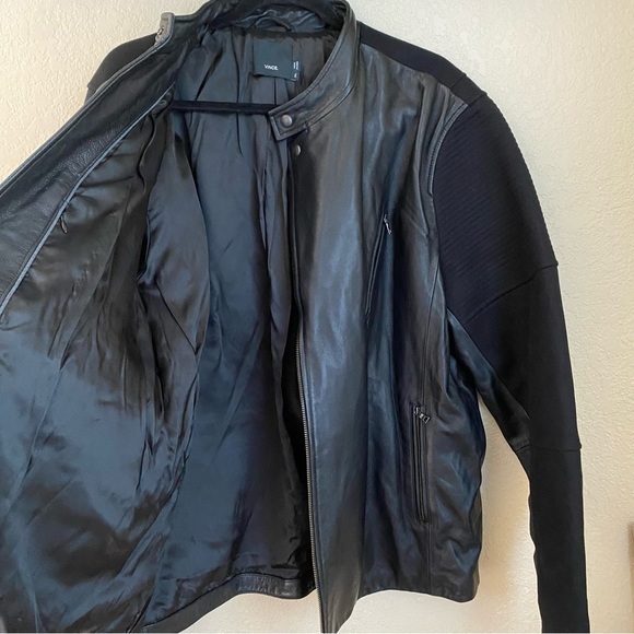 Vince Butter Soft Lamb Modern Moto Leather Jacket XXL black - Picture 7 of 11